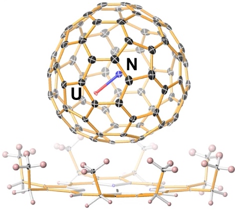 A charged diatomic triple-bonded U≡N species trapped in C82 fullerene cages